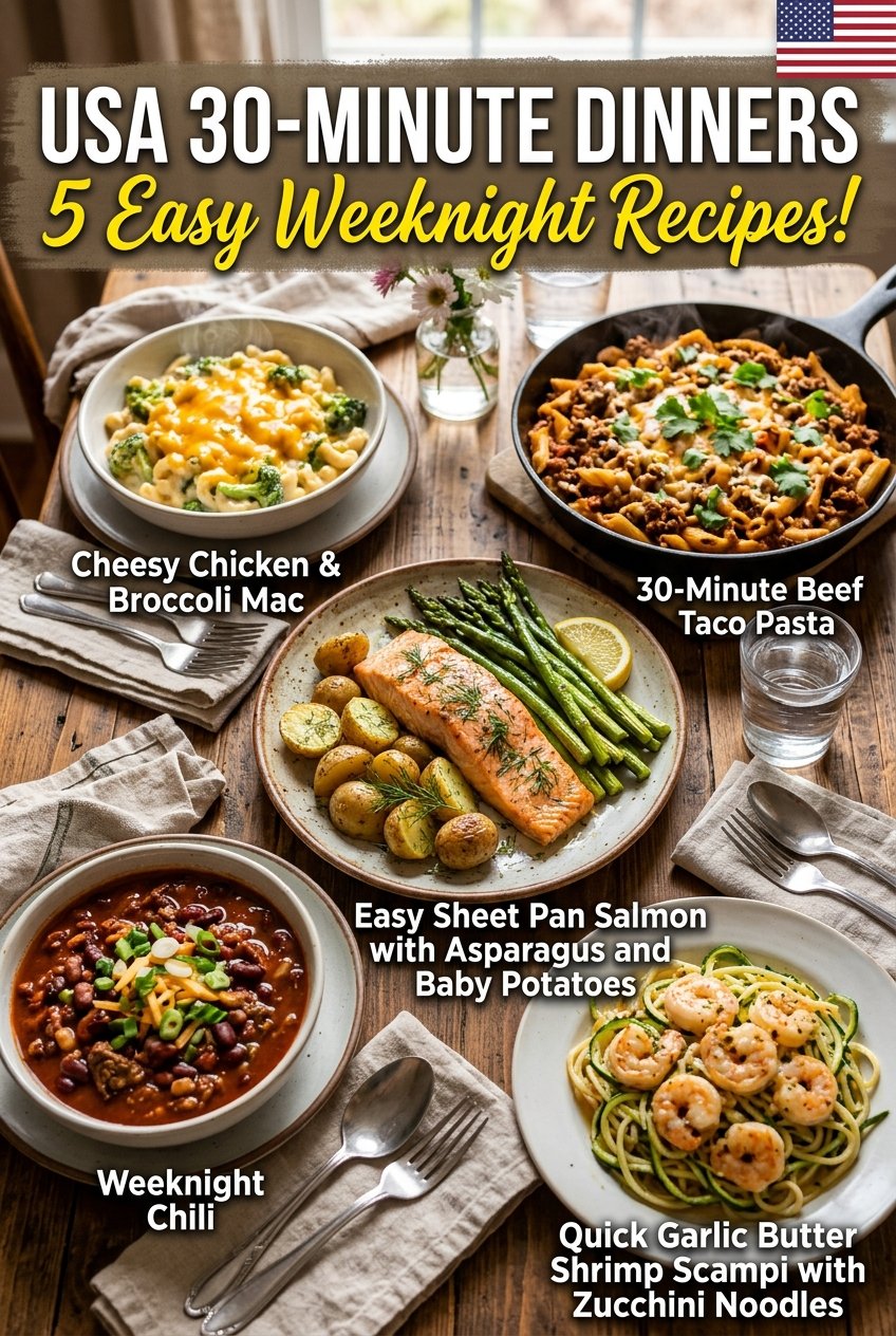 USA 30-Minute Easy Dinner Recipes for Busy Weeknights